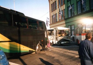 1997 10 - Brno, veletrhy - havárie našeho autobusu